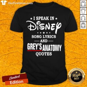 I Speak In Disney Song Lyrics And Grey’s Anatomy Quotes Shirt