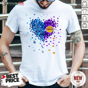Premium Los Angeles Dodgers And Los Angeles Lakers Heart Shirt