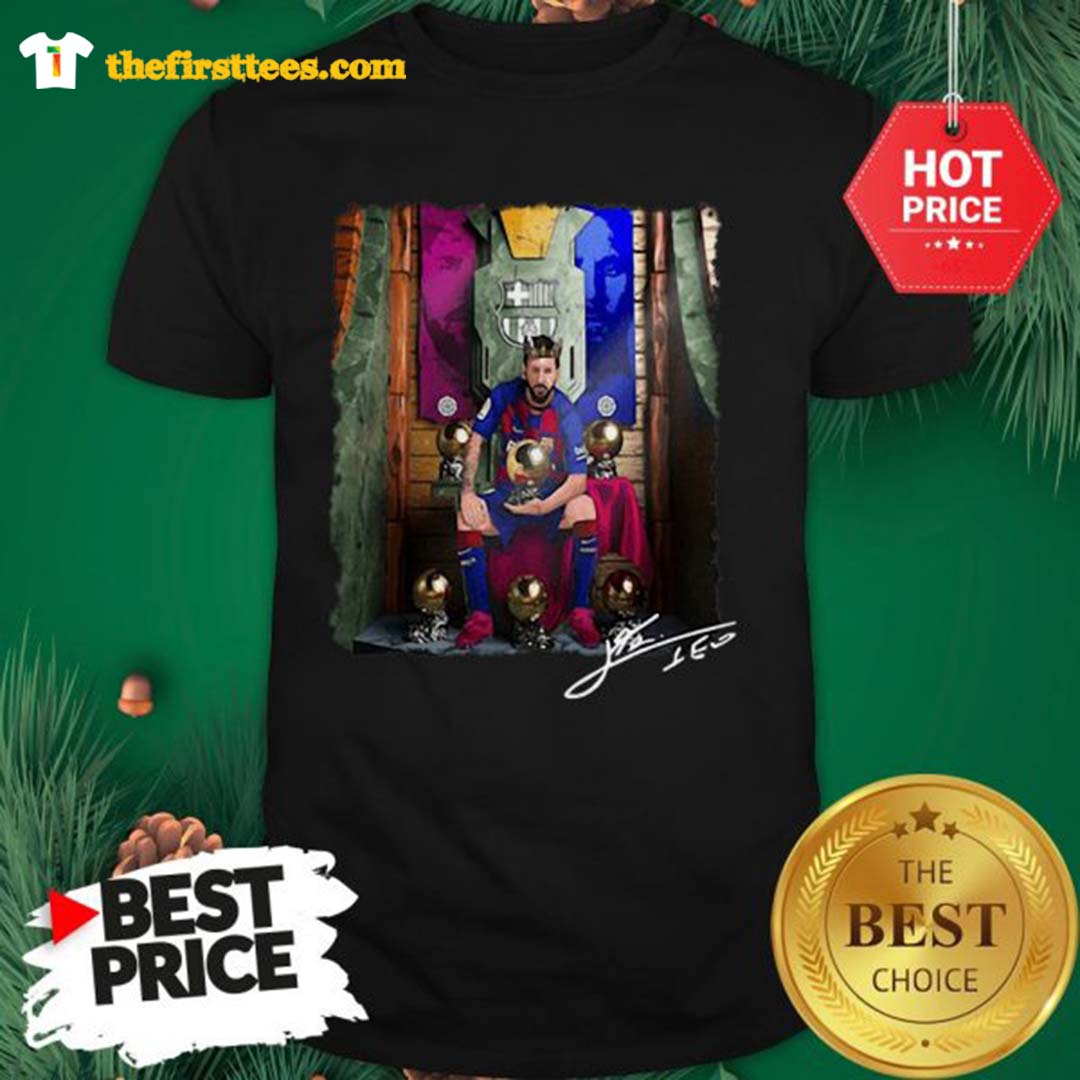 Jesus Lionel Messi Sixth Golden Ball Signature Shirt