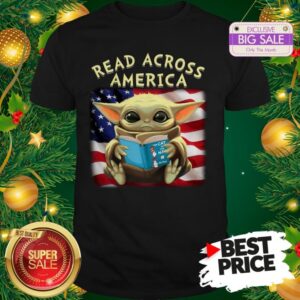 The Pretty Baby Yoda Read Across America Flag Shirt