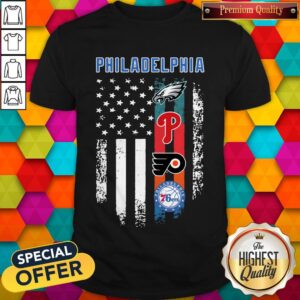 Nice ATD Philadelphia Sport Teams America Flag Shirt