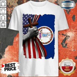 Original Virginia American Flag Cross Happy Independence Day Shirt