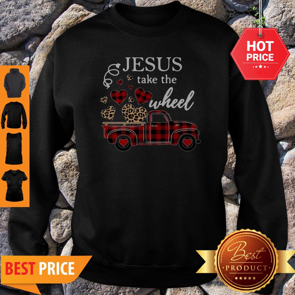 Leopard Truck Heart Jesus Take The Wheel Shirt