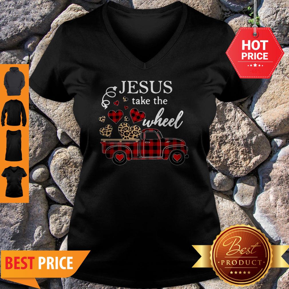 Leopard Truck Heart Jesus Take The Wheel Shirt