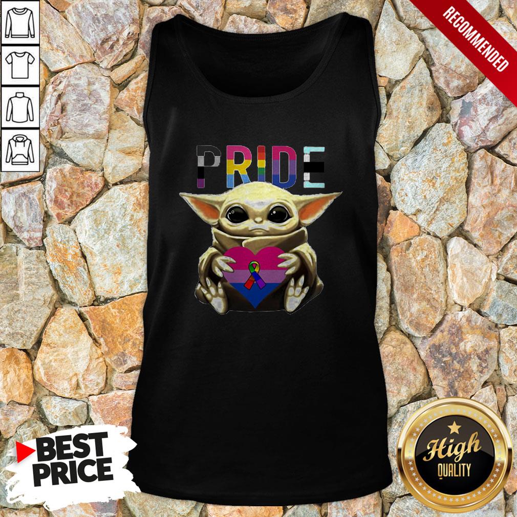 LGBT Pride Baby Yoda Hug Breast Cancer Awareness 4th Of July Shirt
