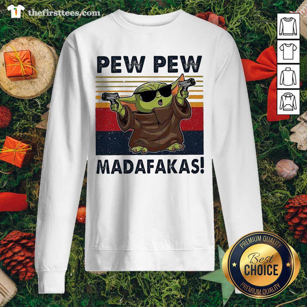 Lovely Baby Yoda Pew Pew Madafakas Vintage Retro Shirt