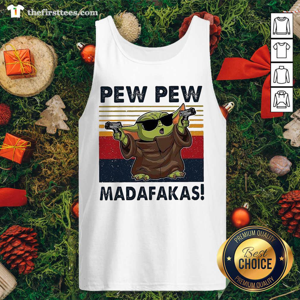 Lovely Baby Yoda Pew Pew Madafakas Vintage Retro Shirt