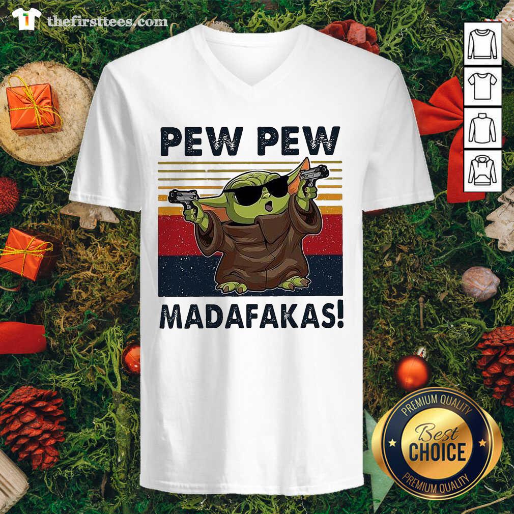 Lovely Baby Yoda Pew Pew Madafakas Vintage Retro Shirt