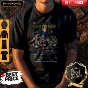 The Fighting Irish 90th Anniversary Thank You For The Memories Signature Shirt