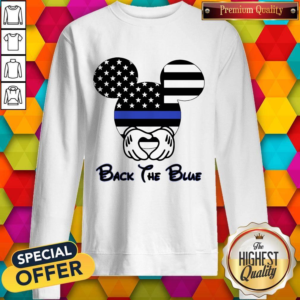 Mickey Mouse American Flag Back The Blue Shirt