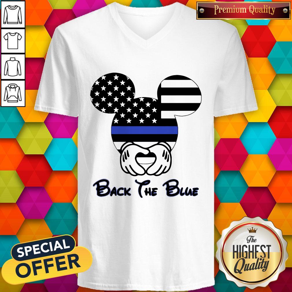 Mickey Mouse American Flag Back The Blue Shirt