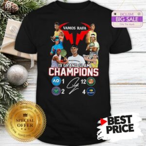 Rafael Nadal Vamos Rafa 19 Grand Slam Champions Signature Shirt