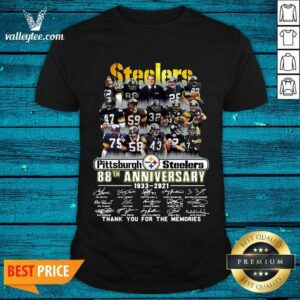 Hot Pittsburgh Steelers 88th Anniversary Thank You For The Memories Signatures Shirt