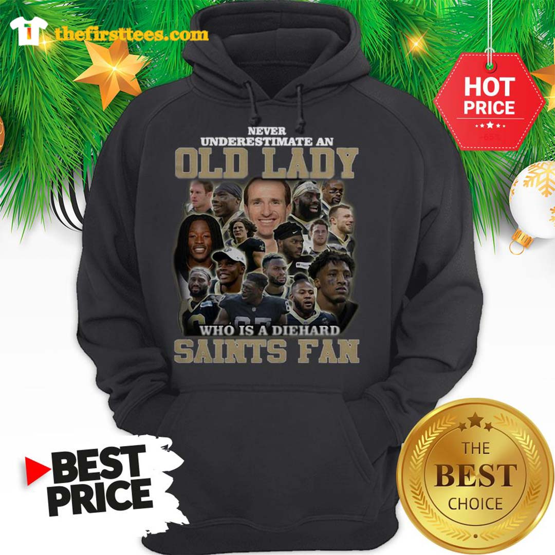 Never Underestimate An Old Lady Who Is A Diehard Saints Fan Shirt
