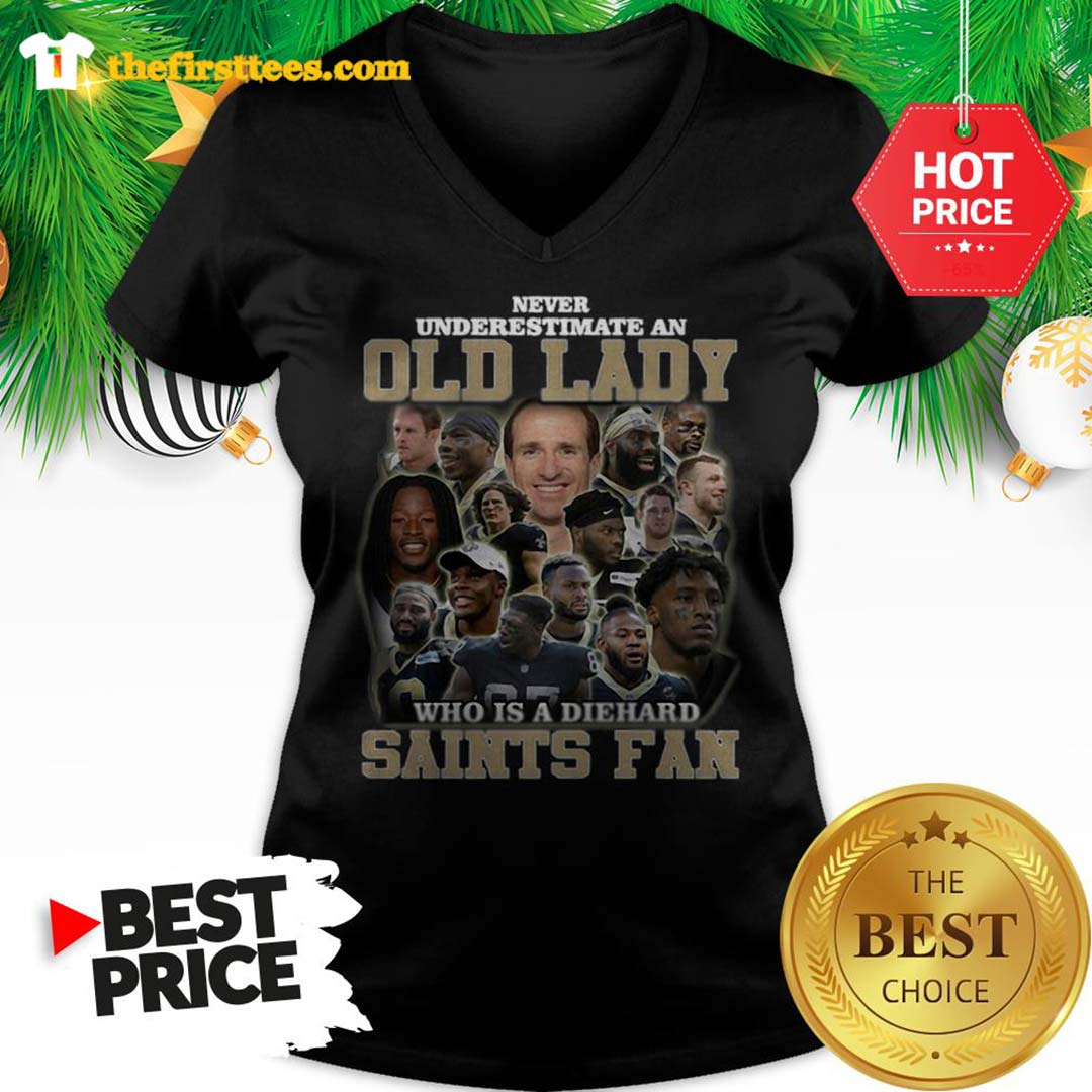 Never Underestimate An Old Lady Who Is A Diehard Saints Fan Shirt