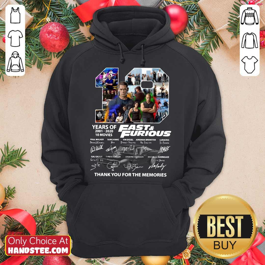 Nice Fast And Furious 19 Years Thank You For The Memories Signatures Shirt
