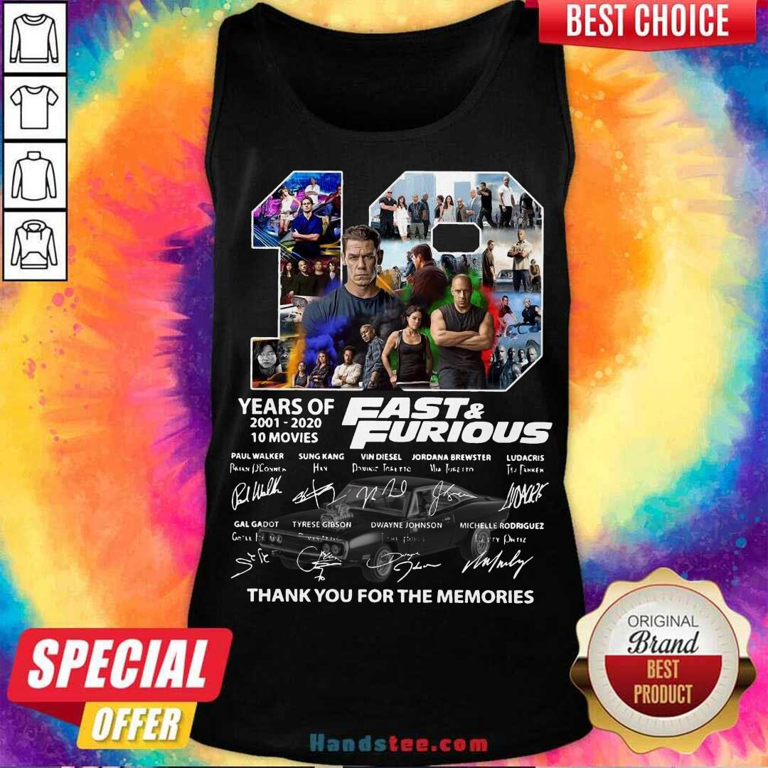Nice Fast And Furious 19 Years Thank You For The Memories Signatures Shirt