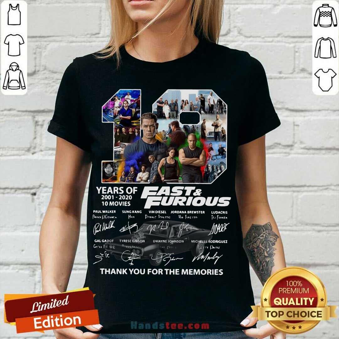 Nice Fast And Furious 19 Years Thank You For The Memories Signatures Shirt