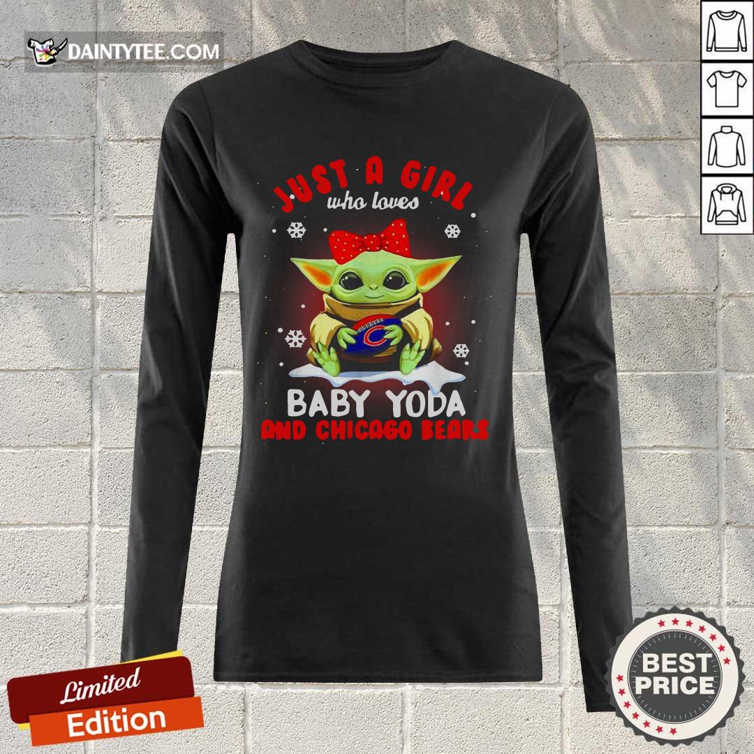 Nice Just A Girl Who Loves Baby Yoda And Chicago Bears Football Shirt