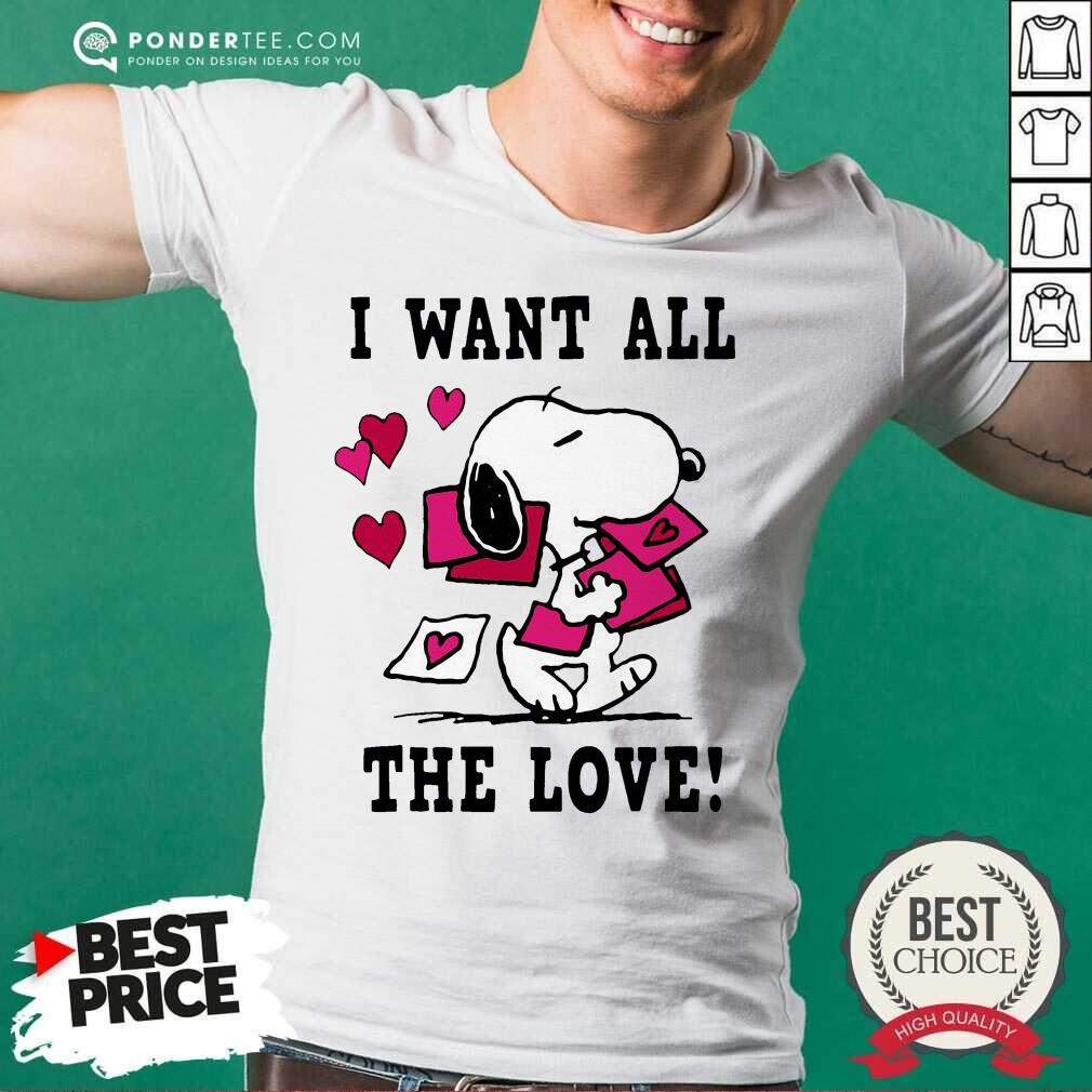 Nice Peanuts Snoopy All The Love Valentines Shirt
