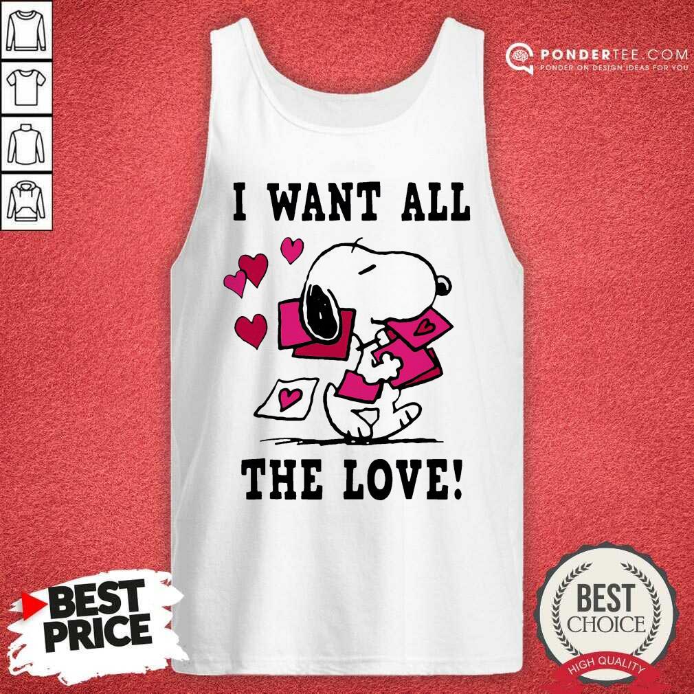 Nice Peanuts Snoopy All The Love Valentines Shirt