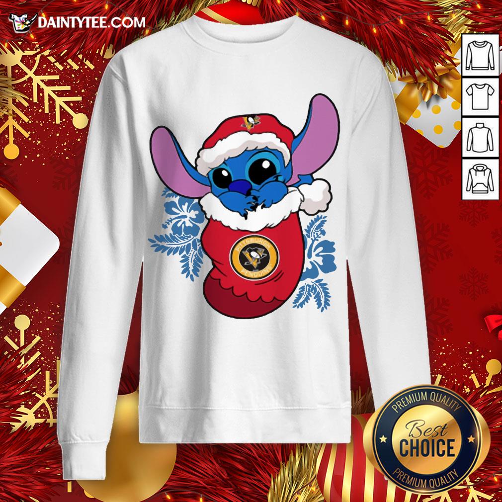 Nice Pittsburgh Penguins Christmas Stitch In The Sock Funny Disney NHL Shirt