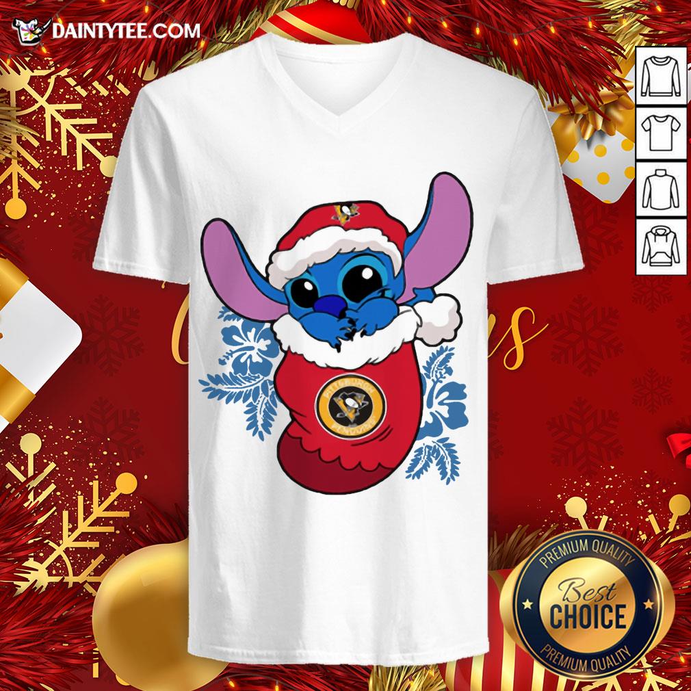 Nice Pittsburgh Penguins Christmas Stitch In The Sock Funny Disney NHL Shirt