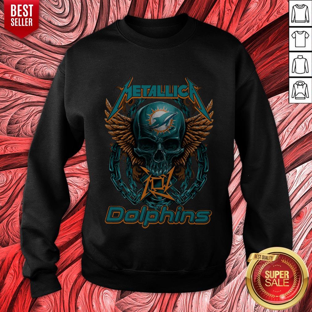 Nice Skull Metallic Dolphins Shirt