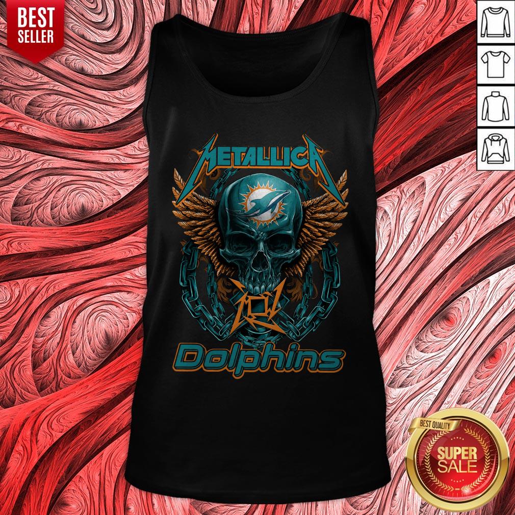 Nice Skull Metallic Dolphins Shirt