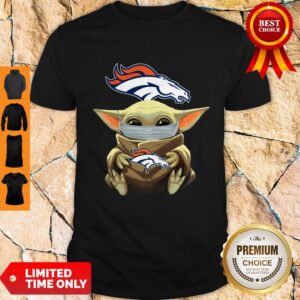Funny Baby Yoda Face Mask Denver Broncos Tee Shirt