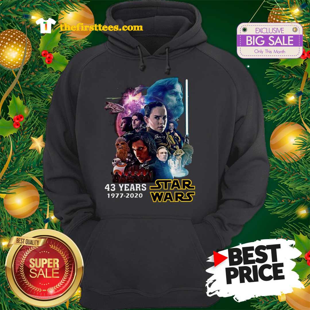 Official 43 Years Star Wars 1977 2020 All Signature Full Characters Shirt