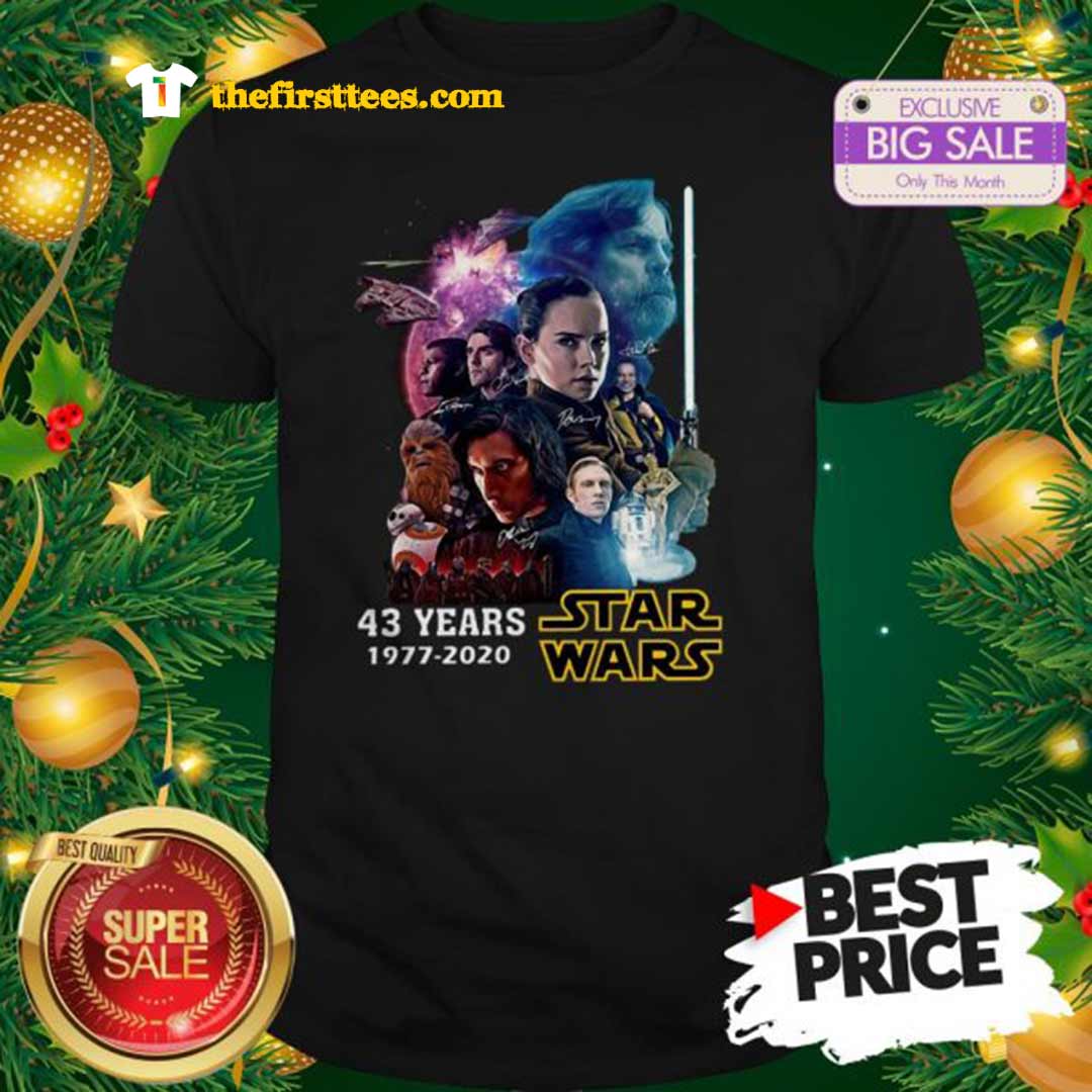 Official 43 Years Star Wars 1977 2020 All Signature Full Characters Shirt