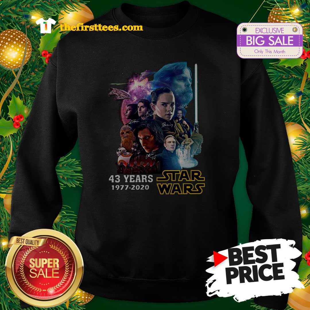 Official 43 Years Star Wars 1977 2020 All Signature Full Characters Shirt