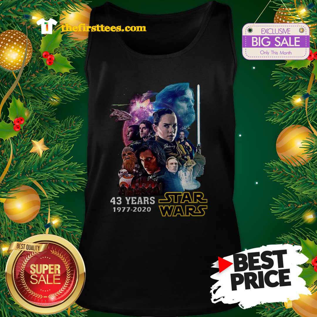 Official 43 Years Star Wars 1977 2020 All Signature Full Characters Shirt