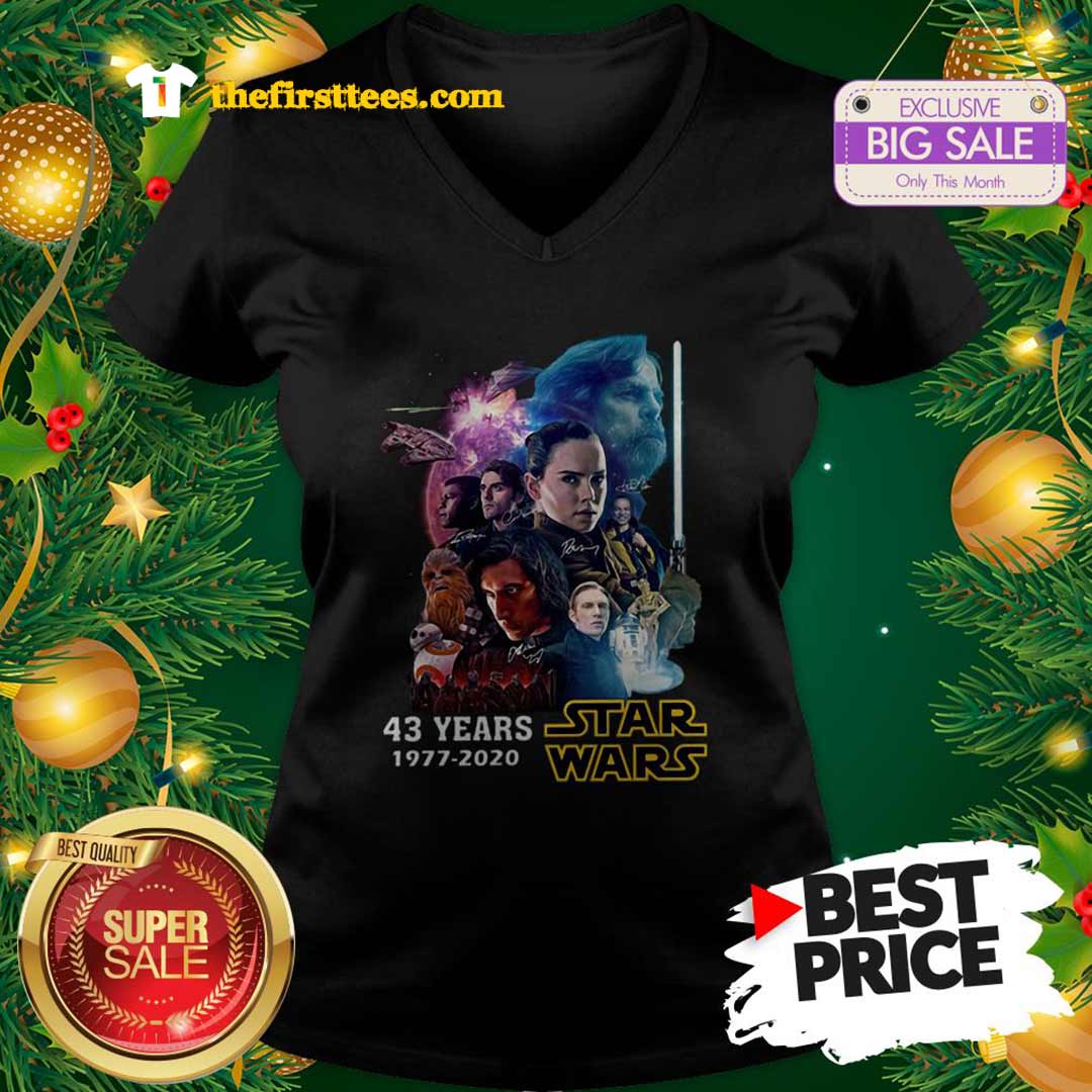 Official 43 Years Star Wars 1977 2020 All Signature Full Characters Shirt