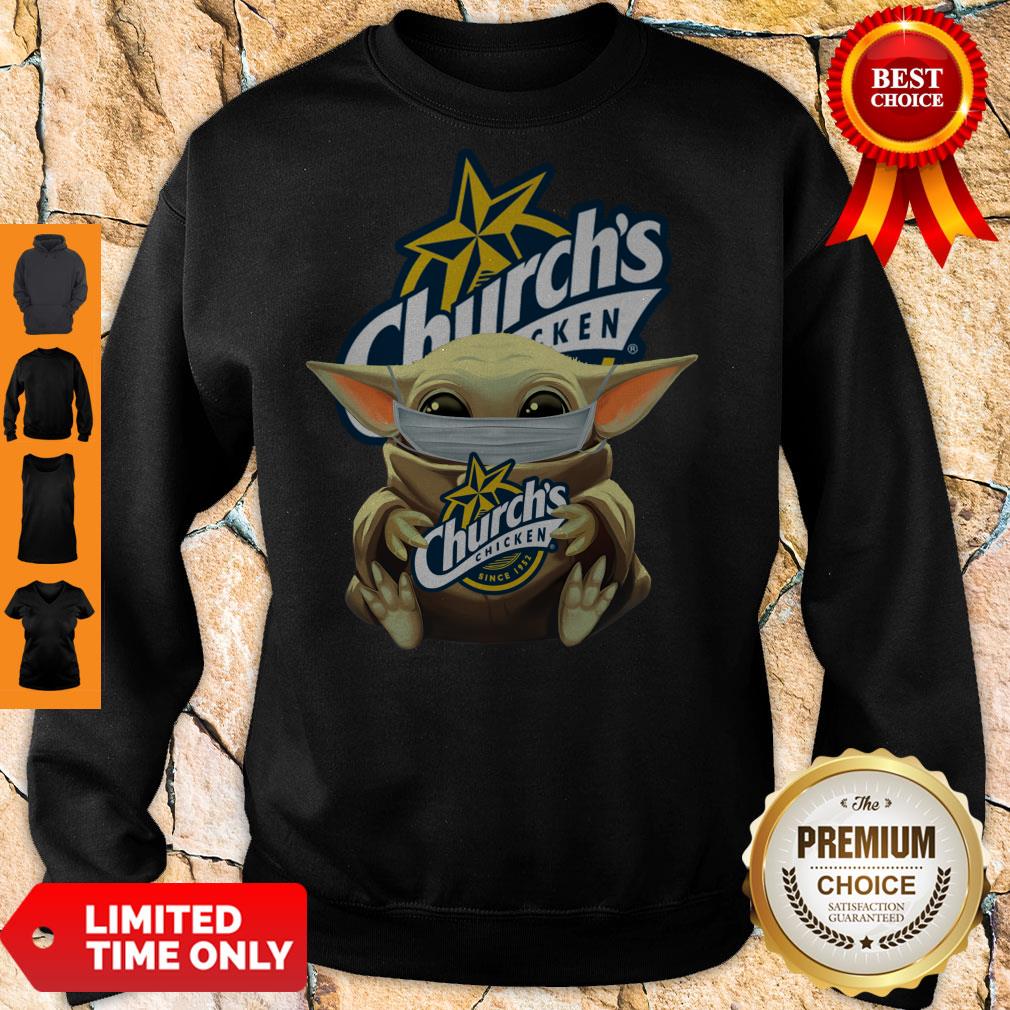 Official Baby Yoda Mask Hug Churchs Chicken shirt