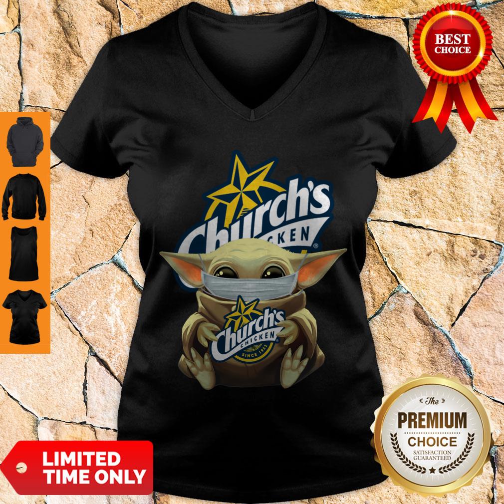 Official Baby Yoda Mask Hug Churchs Chicken shirt