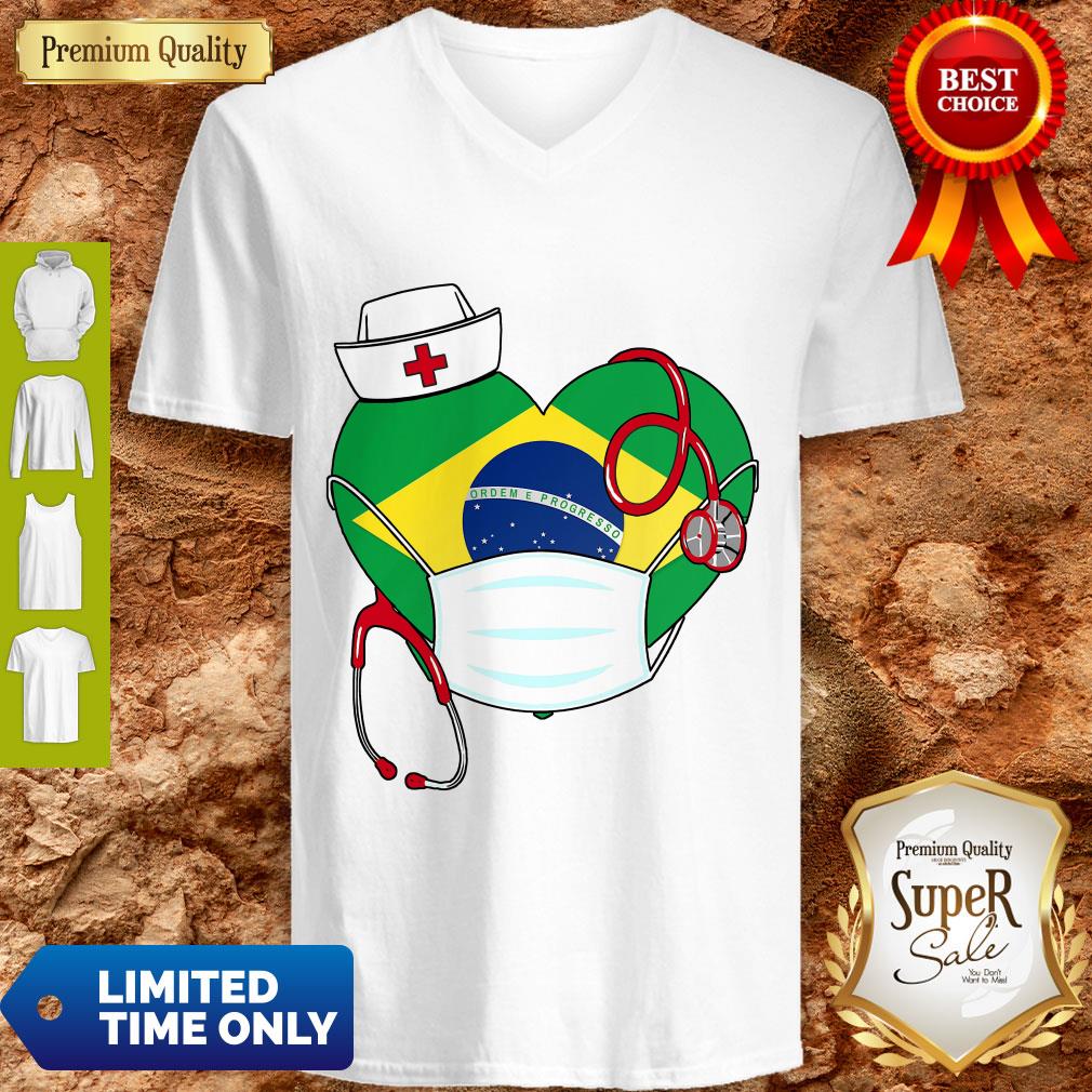 Official Brazil Nurse Heart Coronavirus Shirt