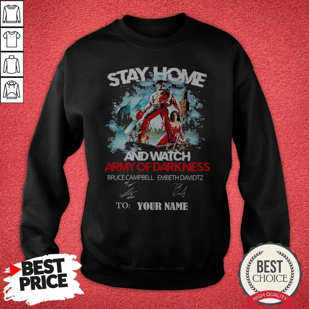 Official Stay Home And Watch Army Of Darkness Signatures Shirt