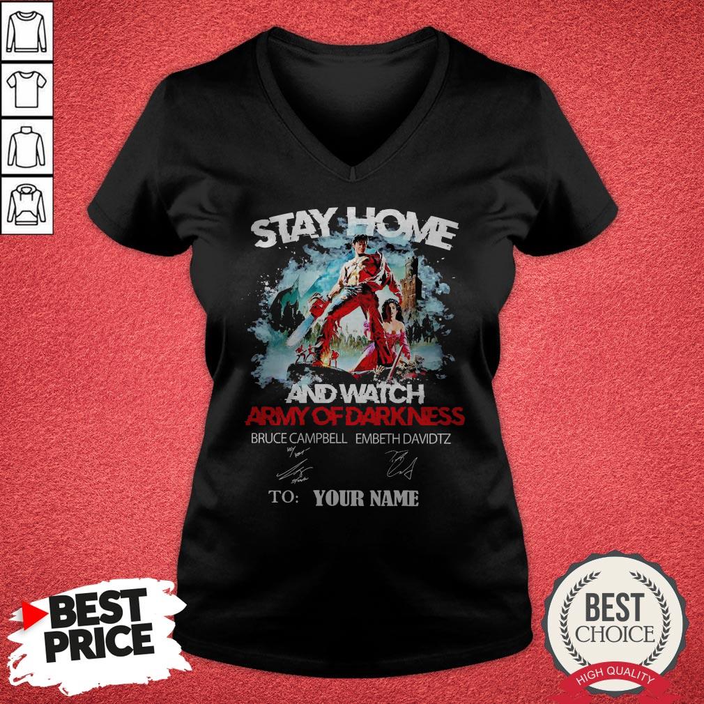 Official Stay Home And Watch Army Of Darkness Signatures Shirt