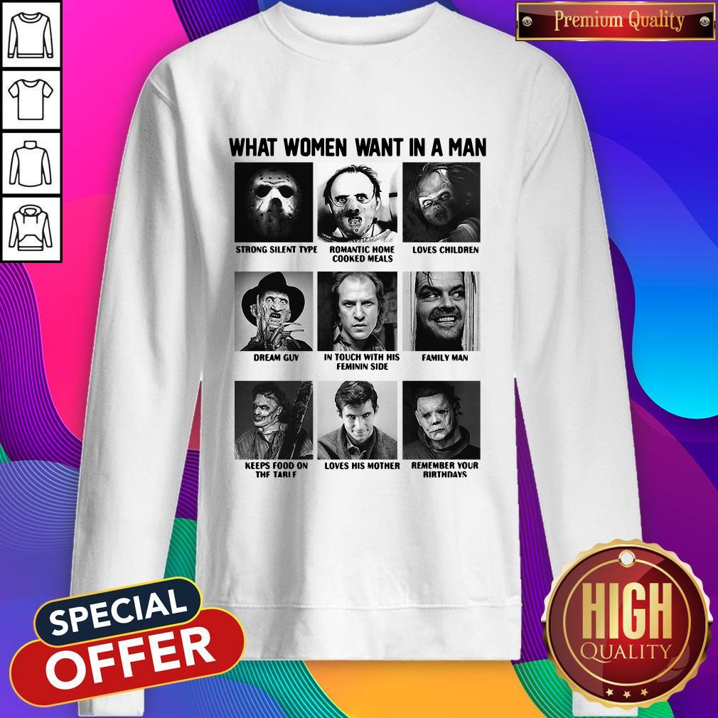 Official What Women Want In A Man Character Shirt