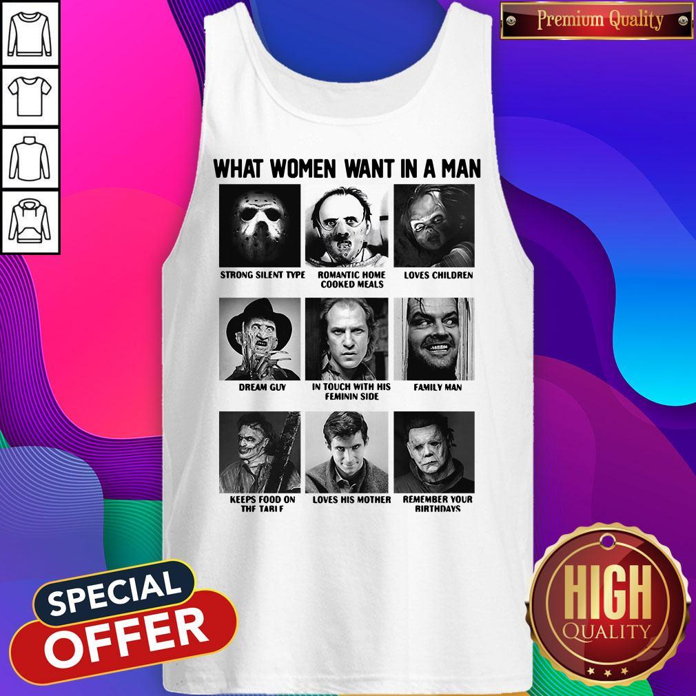 Official What Women Want In A Man Character Shirt