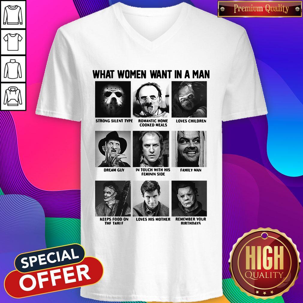 Official What Women Want In A Man Character Shirt