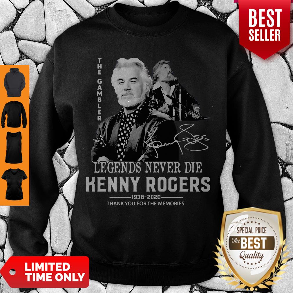 Original Legends Never Die Kenny Rogers Thank You For The Memories Shirt