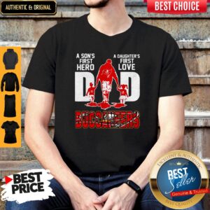 Nice Buccaneers Dad A Son's First Hero A Daughter's First Love Shirt