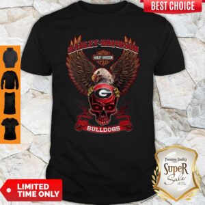 Nice Skull Georgia Bulldogs Motor Harley Davidson Cycles a Shirt