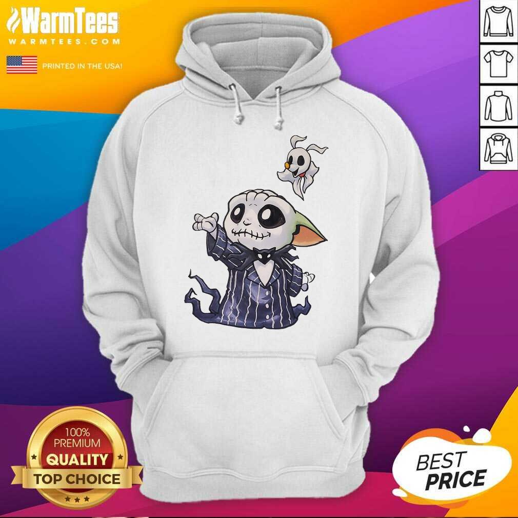 Perfect Baby Yoda In Jack Skellington And Zero Shirt