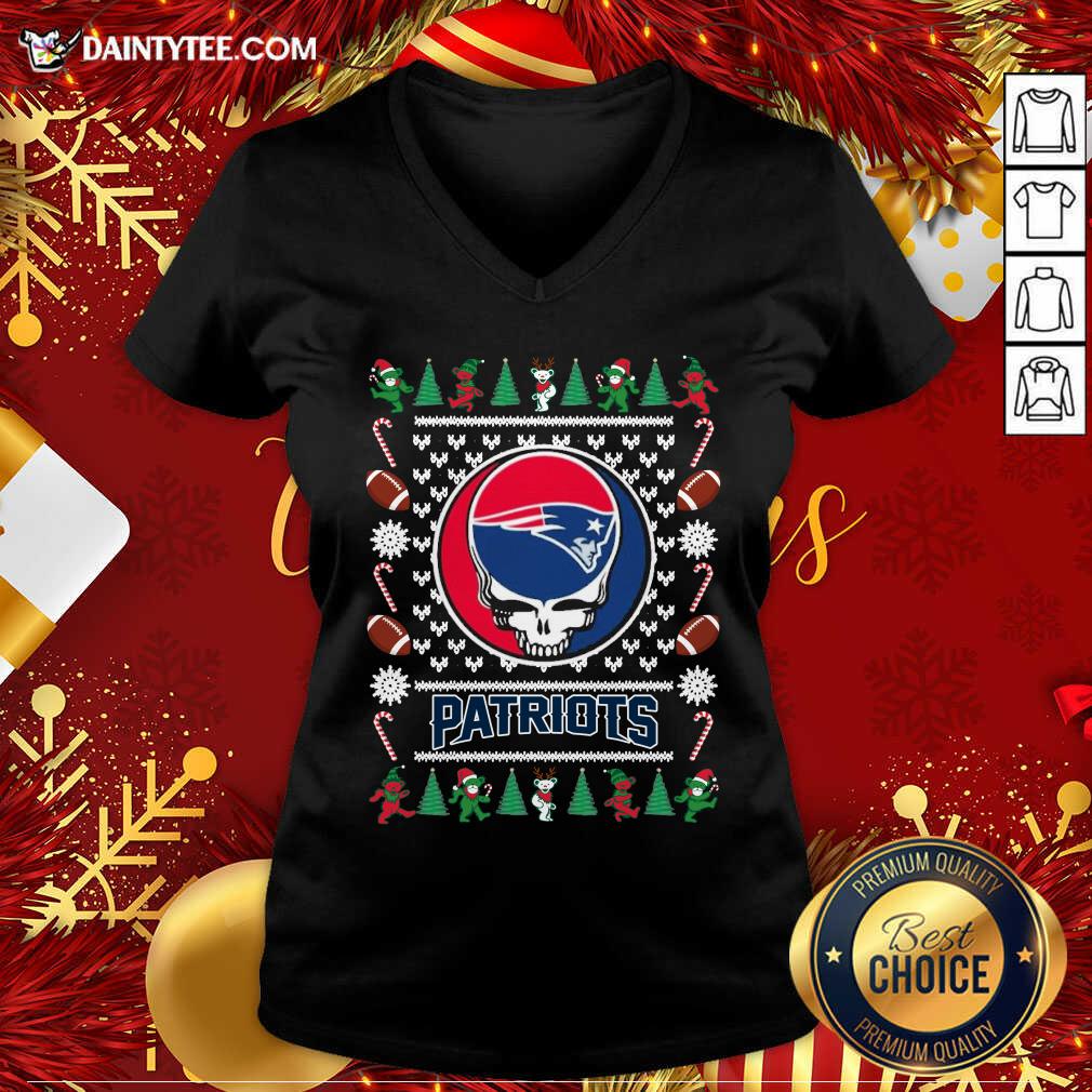 Perfect New England Patriots Grateful Dead Ugly Christmas Shirt