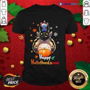 Premium Stitch And Toothless And Totoro Happy Hallothanksmas Shirt