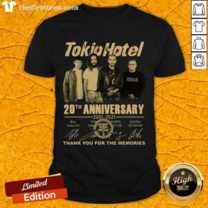 Nice Tokio Hotel 20th Anniversary 2001 2021 Signatures Thank You For The Memories Shirt